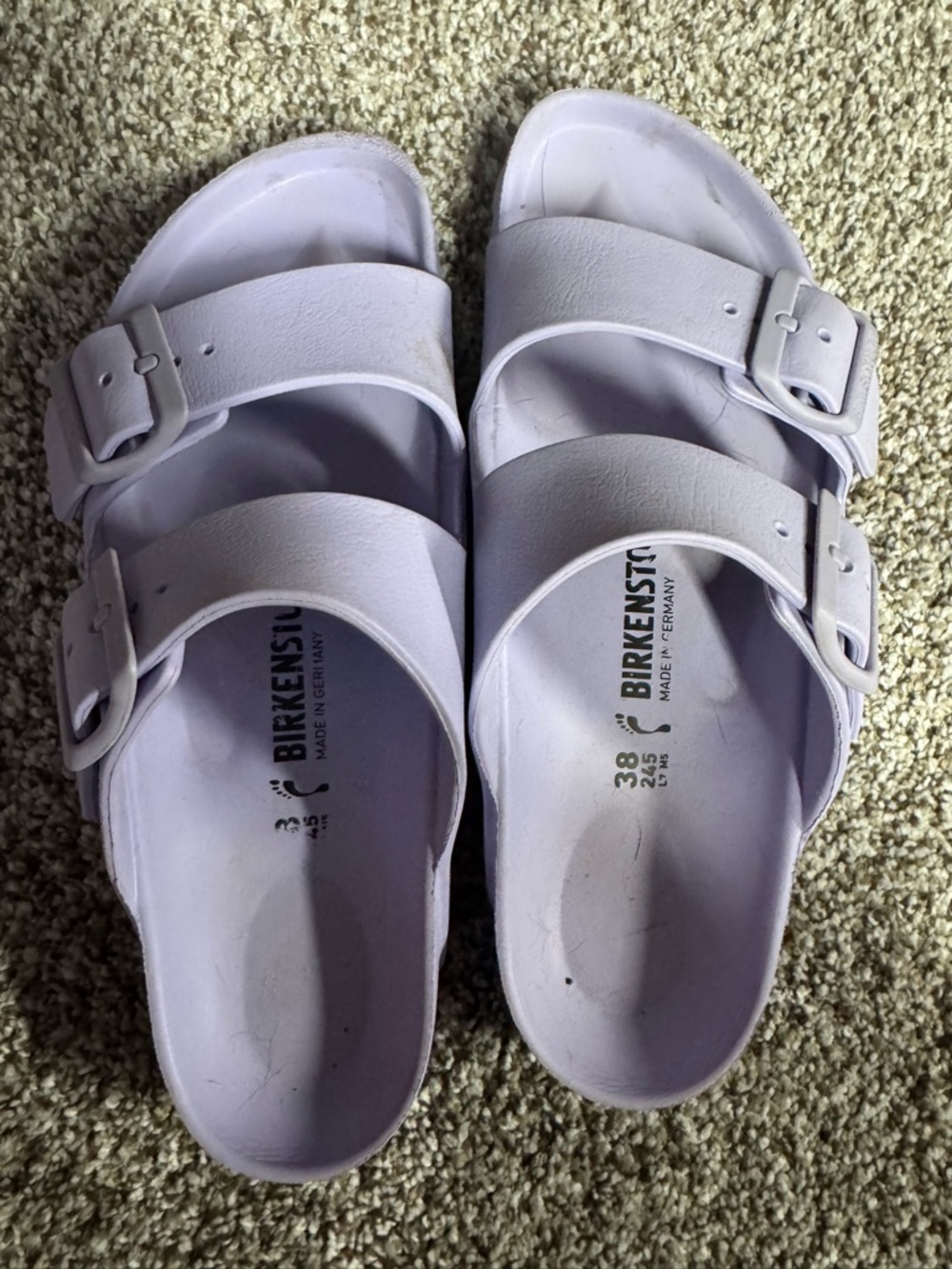 Birkenstock Two-Strap Sandals in Pale Lavender